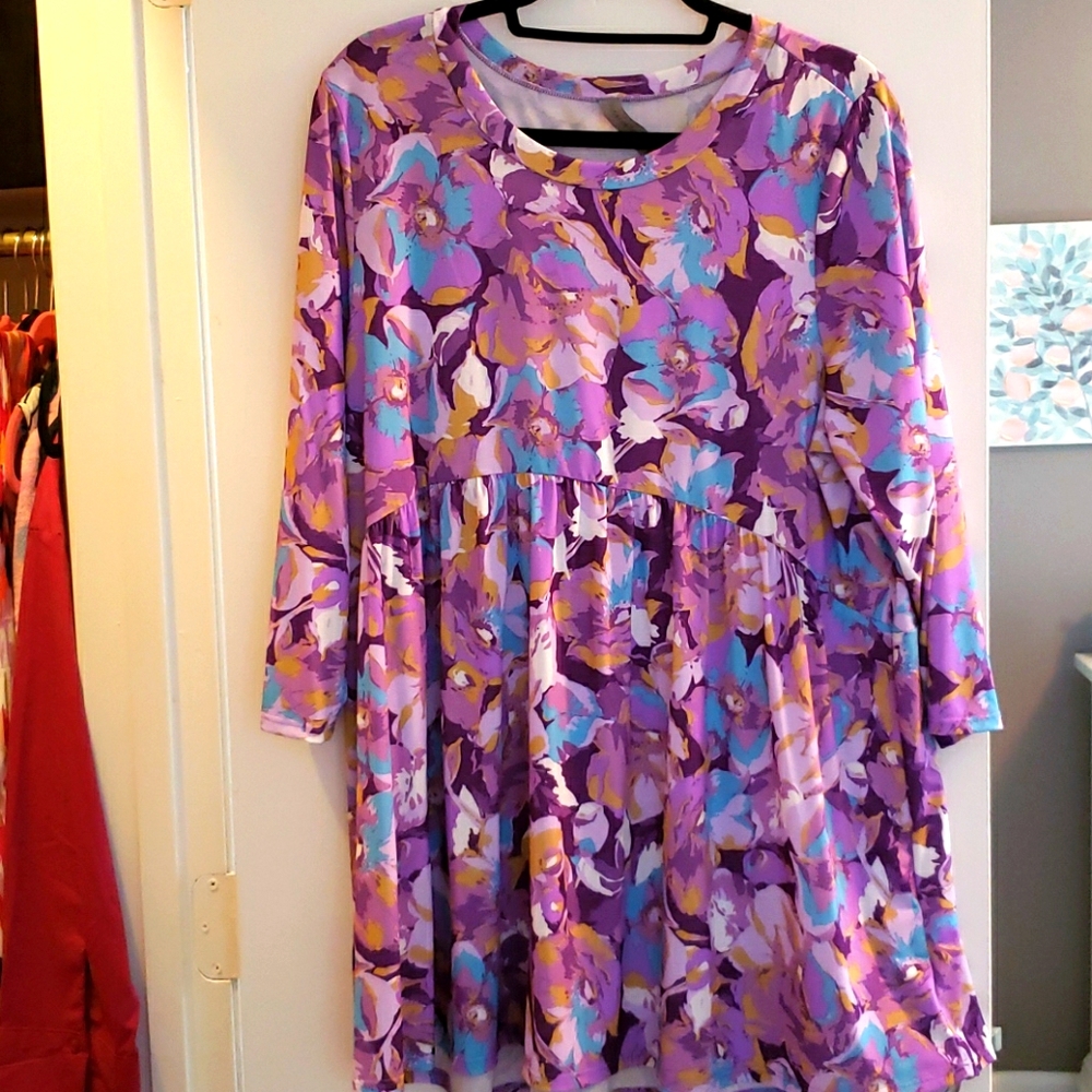 Multicolor baby doll tunic